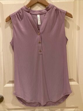PerSeption Concept Lavender Sleeveless Henley Camisole